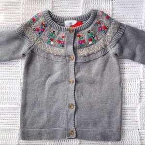 NWT Hanna Andersson Sparkle Embroidered Cardigan
